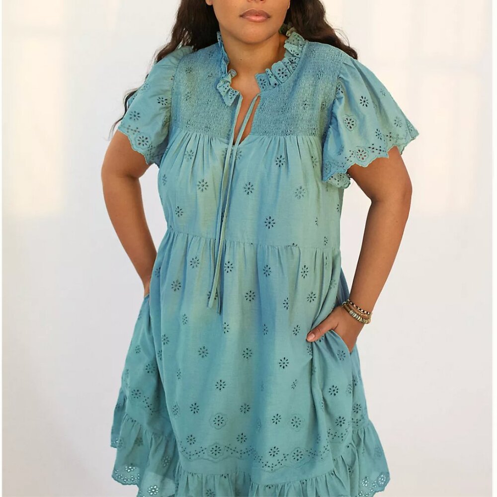 Anthropologie Othilia Ginevra Ruffled Mini Dress Plus Size 2X